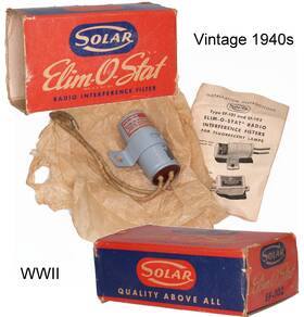Solar Ef-102 Vintage Ft40s Wwii Elim O Stat Radio Interference Filter Fluorescent Lamps