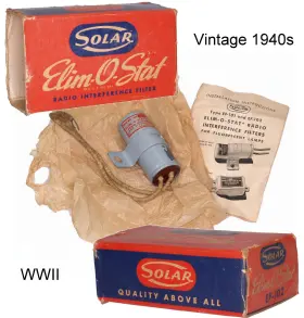 Ef-102 Solar Vintage Ft40s Wwii Elim O Stat Radio Interference Filter Fluorescent Lamps