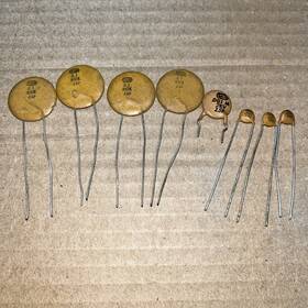 Solar Z5p-z5u Assorted Vintage 1950s Ceramic Disc Tone Capacitors 8 Pieces