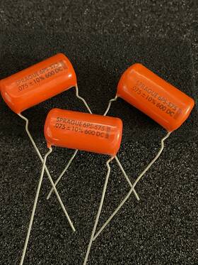 Sprague 0.075mf 3pc 6ps-s75 600dc Orange Drop Capacitors Nos