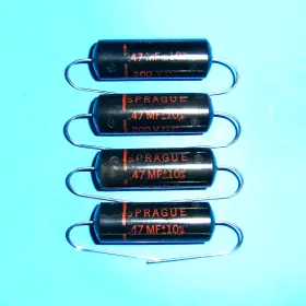 2tm-p47 Sprague 0.47uf/200vdc Four 4 Tested Nos Vintage 0.47uf /200vdc 160p Black Beauty Capacitors