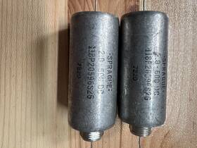 Sprague 118p20596826 2x 2uf/600vdc Hermetically Sealed Vitamin-q Type Paper-in-oil Capacitor