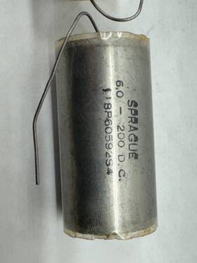 Sprague 118p60592s4 Capacitor 6 Uf 200 V Nos Vitamin Q Style Qty Available