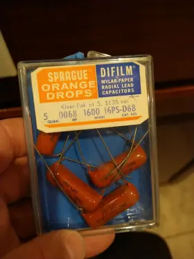 16ps-d68 Sprague Qty 5 .0068 1600 Capacitor Vintage Nos Difilm Mylar Radial Lead 16ps-d68 Sprague Qty 5 .0068 1600 Capacitor Vintage Nos Difilm Mylar Radial Lead