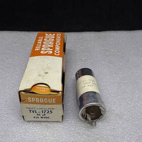 Sprague 1725 Vintage Tvl 40uf 450wvdc Electrolytic Capacitor Nib