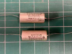 181p Sprague Pair Nos Vitamin Q .1uf 1000v Oil Capacitors Guitar Tone Tube Coupling
