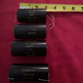 185p Sprague 4pcs Very Rare Vintage 6000dc Capacitors .047 10%