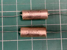 191p Sprague Pair Nos Vitamin Q .1uf 1000v Oil Capacitors Guitar Tone Tube Coupling