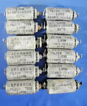 1jx98 Sprague 12 Lot Filter Type Capacitors 0.5a 100vdc Free Shipping 1jx98 Sprague 12 Lot Filter Type Capacitors 0.5a 100vdc Free Shipping