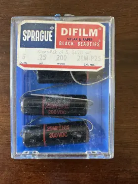 2tm-p25 Sprague Black Beauty Capacitor .25mf 200vdc Nos Package Of 4 Four