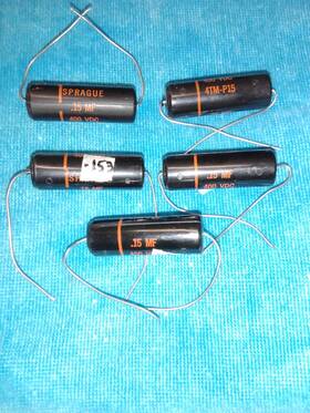 Sprague 4tm-p15 5 Black Beauty .15 Mfd. 400v Amplifier Coupling Capacitors - Tested