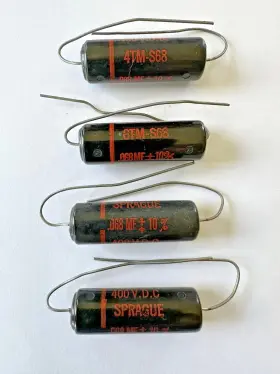 4tm-s68 Sprague Black Beauty Capacitor .068mf 400vdc Nos Quantity Of 4