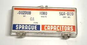 5ga-d20 Sprague Vintage Nos Ceramic Disc Capacitors .002uf 1000v 5-pack Box
