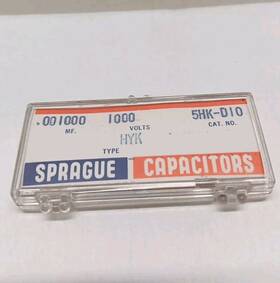 Sprague 5hk-d10 Capacitors .001000 Mf 1000 Volts. Cat. No. 5hk-d10. 5 Pkg