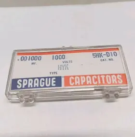 5hk-d10 Sprague Capacitors .001000 Mf 1000 Volts. Cat. No. 5hk-d10. 5 Pkg