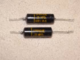 Sprague 600dc 2 -vintage Black Beauty Capacitor Pulls .05 600vdc Pio