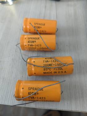 Sprague 6739j Lot Of 4 - Atom 200mf Tva-1423 Capacitor Orange Tone Amplifier