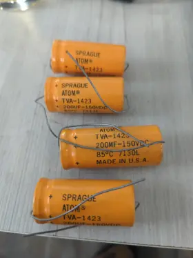 Tva-1423 Sprague 6739j Lot Of 4 - Atom 200mf Capacitor Orange Tone Amplifier