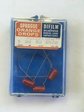 6ps-d40 Sprague 3 Nos Nib Vintage Orange Drop .004 Uf 600v Capacitors 6ps Tone Caps