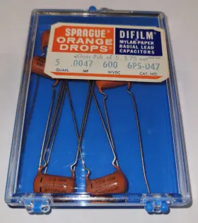 6ps-d47 Sprague 6 New Orange Drops .0047 Uf 600v Capacitors Tested
