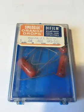 6ps-s40 Sprague 5 .04 600v Orange Drop Tone Capacitors