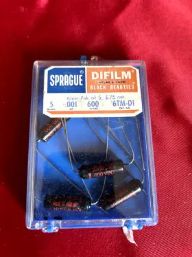 6tm-d1 Sprague Black Beauty Capacitors .001 Uf 600v Qty 5