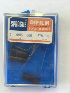 Sprague 6tm-d15 Lot Of 4 Black Beauty Capacitors .0015 Uf 600v