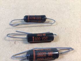 Sprague 6tm-d22 3 Pieces - Black Beauty Capacitors .0022 Uf 600v Nos
