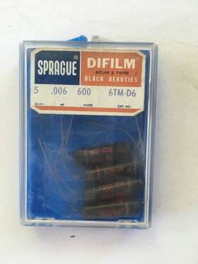 Sprague 6tm-d6 4 Nos Black Beauty .006 F 600vdc Capacitors New