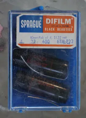 6tm-p22 Sprague Black Beauty Capacitor Vintage Nos - 0.22uf 600v Lot Of 3