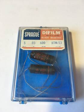 Sprague 6tm-s3 4 Nos Vtg Black Beauty Capacitors .03uf .03 Uf 600v Tone Radio Ham Cap
