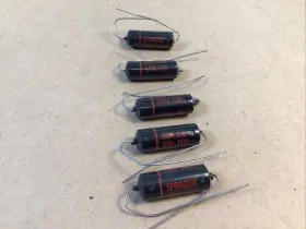 6tm-s35 Sprague 5 Pieces - Vintage Black Beauty .35 Uf 600v Capacitors Nos