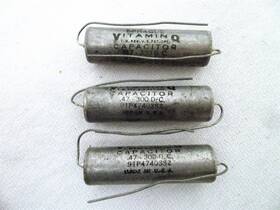 Sprague 91p47403s2 3x .47uf 300v Vitamin Q 91p Pio Capacitor - Hermetically Glass Sealed