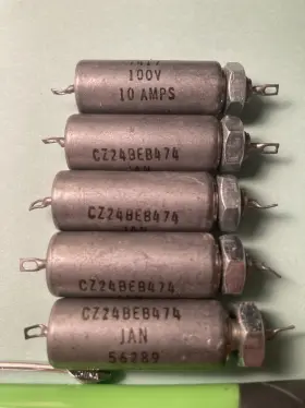 Cz24beb474 Sprague Lot Of 5 Vintage Nos Vishay Capacitor 100 V 10 Amp Usa