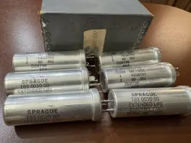 D29736-7717l Sprague Vintage Lot Of 6 Nos Electrolytic Can Capacitors 350 Vdc 60 Mf 183001000