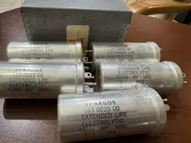 D33182-7652l Sprague Vintage Lot Of 5 Nos Electrolytic Can Capacitor 350 Vdc 140 Mf 183002500