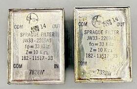 Sprague Electric Company Jw33-2269a1 Band Pass Wave Filter 33khz 10kohm Hermetic Audio Lot 2 Nos