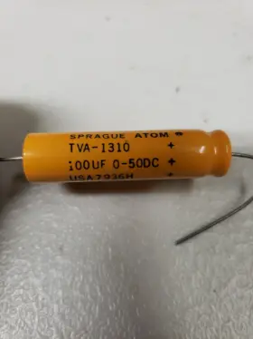 Tva-1310 Sprague Electric Company Atom Lytic Capacitor 100 Mf 0-50dc