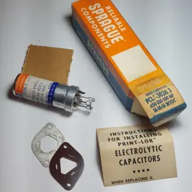 Pcl-3026.3 Sprague 450-100-100 Mfd 16-16-16 Wvdc Can Capacitor Vintage Old Stock