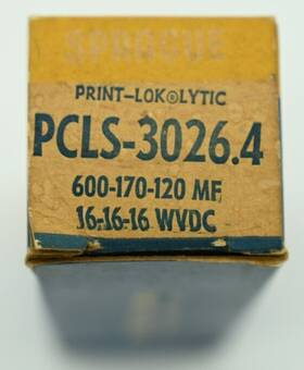 Sprague Pcls-3026.4 600-170-120uf 16-16-16wvdc Electrolytic Can Capacitor