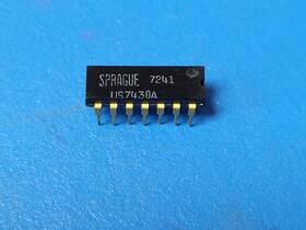 Sprague Semiconductor Usn-7430a Usn 7430a Ic Chip Microchip Dip-14 Vintage Gold Plated Leads