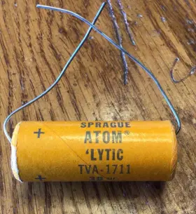 Tva-1711 Sprague Atom Capacitor 30mf 450vdc Mylar Paper Nos