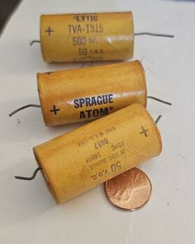 Sprague Tva-315 Set Of 3 Atom Vintage Nos Capacitor Cardboard Outer Shell