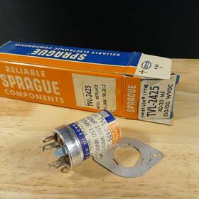 Sprague Tvl-2425 1960s 40-20 Mf 150-150 Wvdc Capacitor Nos