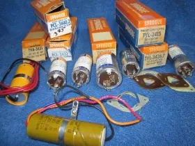 Tvl-2442 Sprague Lot 7 Vintage Can Capacitor 20-30-40-50-60-80uf/150v Tva Tvl Pcl