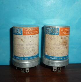 Sprague Tvl-2762 2 Electrolytic Can Capacitors 40/20uf 450vdc 40/20mfd 450v Nos