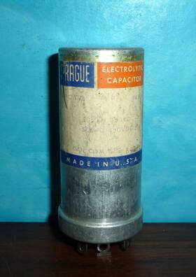 Sprague Tvl-2767 Electrolytic Can Capacitor 50/50uf 450vdc 50/50mfd 450v Nos