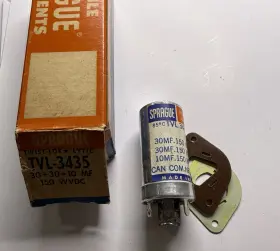 30-30-10mf Sprague Tvl-3435 Vintage Twist-lok Electrolytic Capacitor 150v Nos