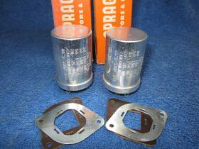 Sprague Tvl-4425 2pcs Nos Vintage Can Capacitor 50-50-50uf/150v 20uf/25v