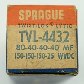 Sprague Tvl-4432 Nos 80-40-40-40uf 150-150-150-25vdc Electrolytic Can Capacitor